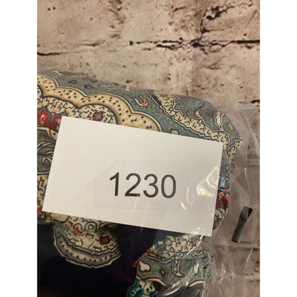 Gilli Dress Womens Medium Shift Navy Blue Paisley Long Sleeve Boat Neck Stretch - Picture 10 of 13